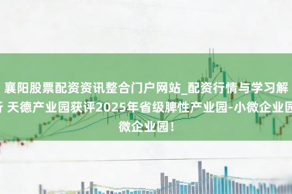 襄阳股票配资资讯整合门户网站_配资行情与学习解析 天德产业园获评2025年省级脾性产业园-小微企业园！